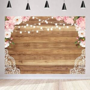 Rustic Floral Lace Photo backdrop